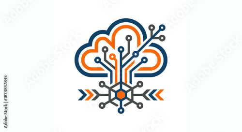 Innovative technology concept with cloud and circuit design