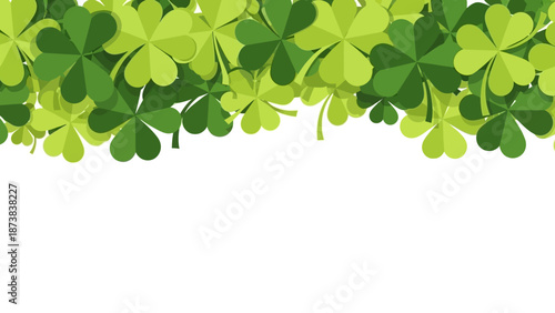 Celebrating Saint Patrick’s Day with vibrant pattern of shamrocks and clovers in a festive illustration