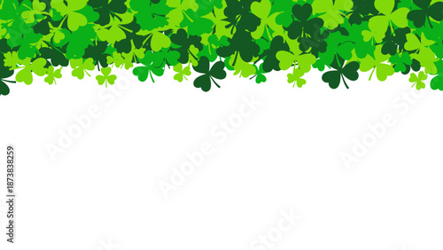 Celebrating Saint Patrick’s Day with a vibrant green pattern of shamrocks