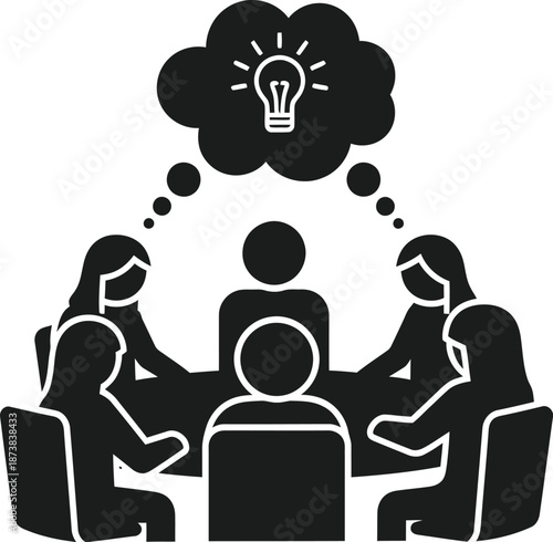 Brainstorming and creating idea business meeting conference vector