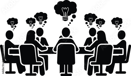 Brainstorming meeting conference and ideas for business vector