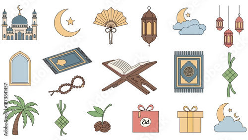 Islamic Symbols and Icons Set Collection 1.