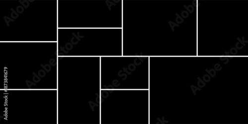 Vector empty photo frame. Collage template for 11 pictures. Frames for memory.eps10