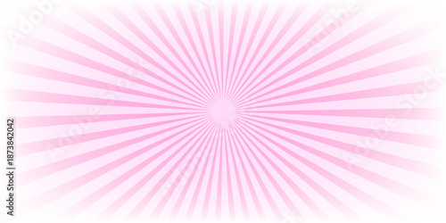 Undulate pink radial stripes background. Trendy retro y2k pattern. Rosy sunburst, explosion or surprise manga style effect. Bubble gum, lollipop candy texture. Vector illustration