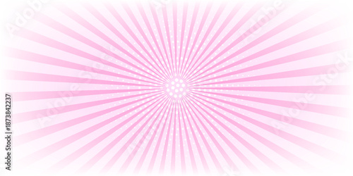 Undulate pink radial stripes background. Trendy retro y2k pattern. Rosy sunburst, explosion or surprise manga style effect. Bubble gum, lollipop candy texture. Vector illustration