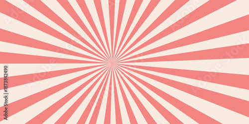 Retro background with rays or stripes in the center. Sunburst or solar burst retro background. Starburst abstract background. Vector illustration