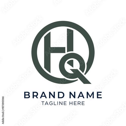 Modern HQ Monogram Logo Design Template.