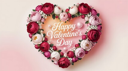 Heart shaped flower background for Valentine’s Day romance