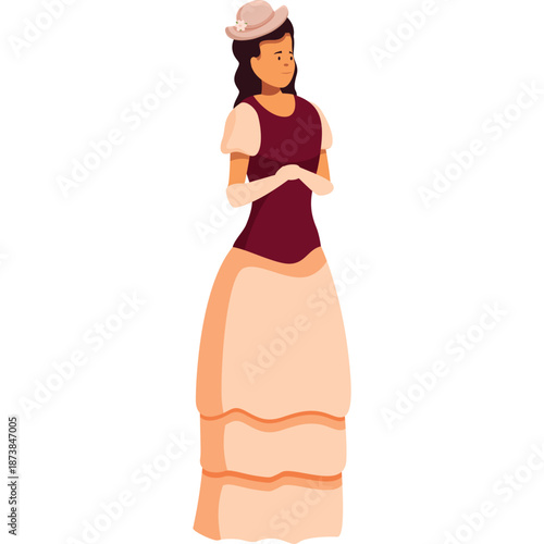 Illustration of a woman in historical dress