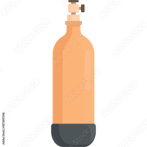 Illustration of an orange diving tank with a gray base