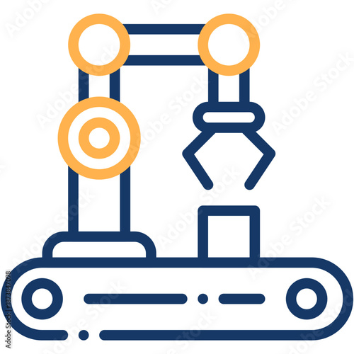 Industrial Robotic Arm and Factory Automation Icon