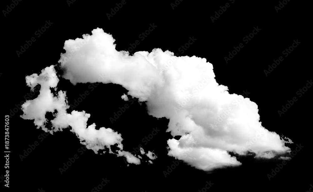 Obraz premium White clouds against a black background.