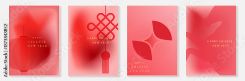 Chinese New Year cover background vector. Luxury background design with gold Chinese fireworks and oriental decorative element for Asian Lunar New Year holiday cover, poster, ad and sale banner.