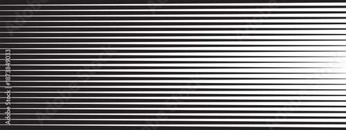 Horizontal stripe transition line texture. Black stripes with halftone gradient effect. Vibrant monochrome pattern.