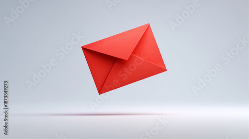 Red Envelope Floating Isometric 3D Render