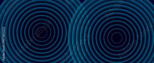 Abstract Blue Concentric Circles Overlapping Design for Modern Backgrounds and Visual Decor