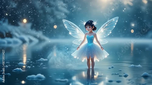 Snowlight Fairy Over the Frozen Lake