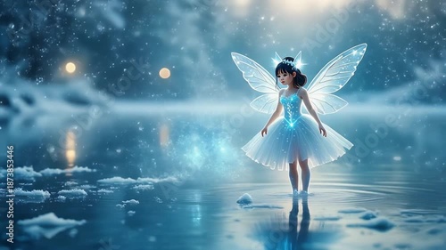 Snowlight Fairy Over the Frozen Lake