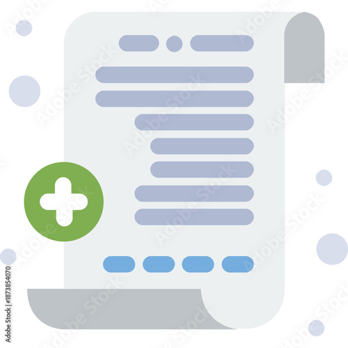 Invoice icon with plus sign, digital document symbol