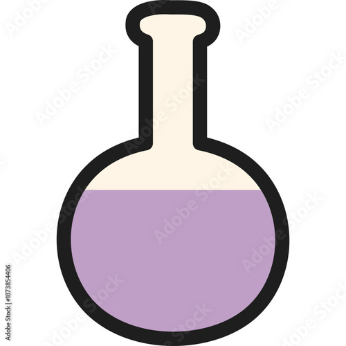Laboratory flask with purple liquid
