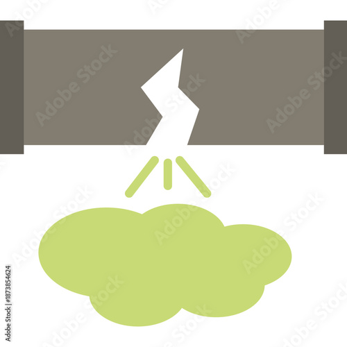 Leaking pipe with green smoke