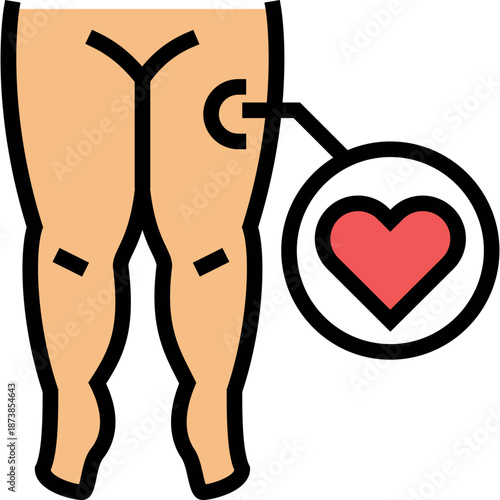 Leg Health Icon with Heart Symbol