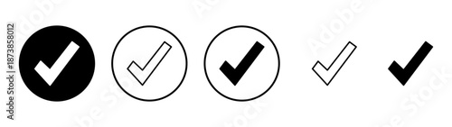 Check mark icon vector. Tick mark sign and symbol