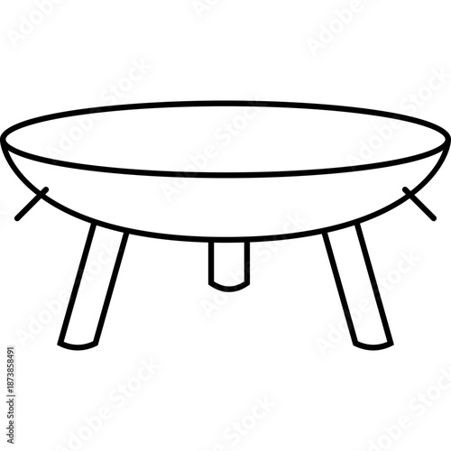 Line Drawing of a Simple Fire Pit