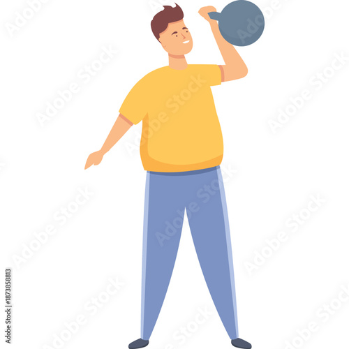Man holding a kettlebell for strength training