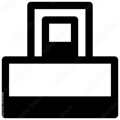 Balcony. Outlined stroke vector icon with black-filled details.