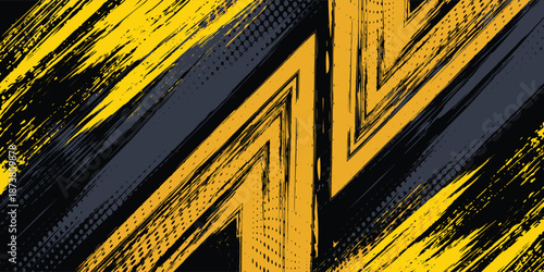 Abstract black and yellow background with tire tracks.. vector illustration eps 10