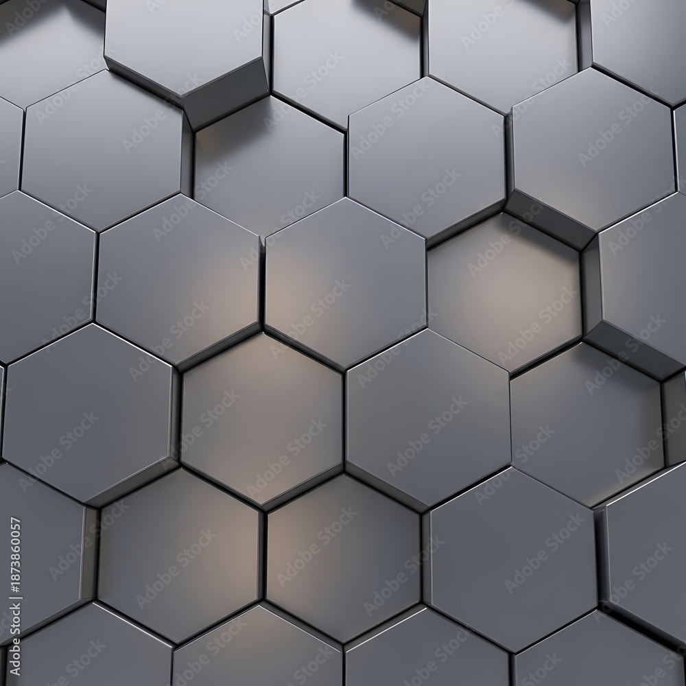 Obraz premium Abstract Gray Hexagon Pattern Background with Geometric Design.