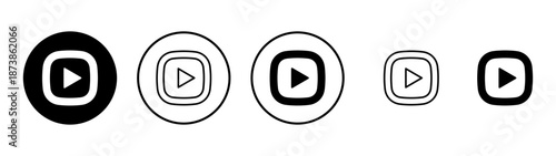 Play icon vector. Play button sign and symbol