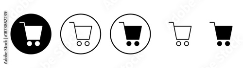Shopping icon vector. Shopping cart sign and symbol. Trolley icon