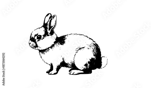 Soft Grey Bunny Watercolor Painting Minimal Cute Rabbit Illustration