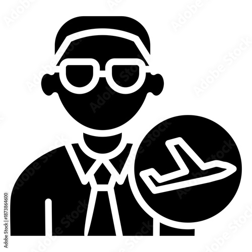 Travel Agent Glyph Icon
