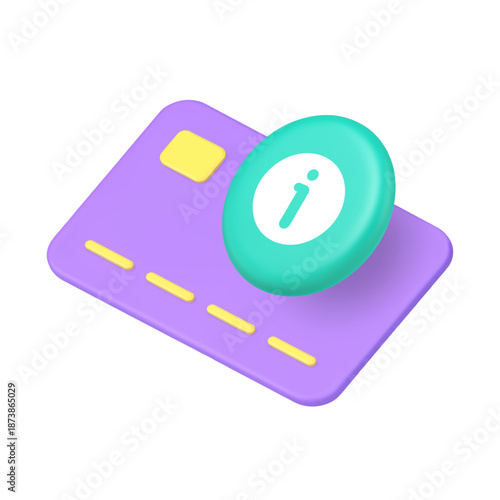 Credit card banking information symbol magnetic strip chip payment finance security digital transaction account details verification 3d icon realistic vector illustration