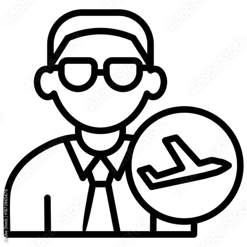 Travel Agent Outline Icon