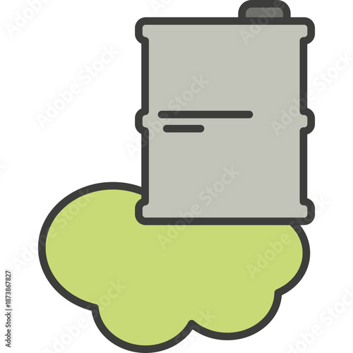 Oil Barrel Leaking Green Substance