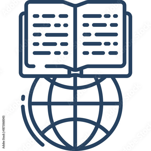 Open Book on Globe Icon