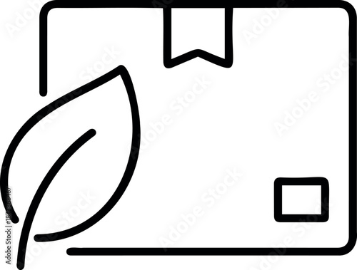Eco-friendly sustainable cardboard box icon for green shipping and environmental logistics concept