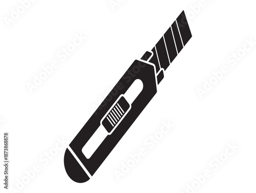 Utility knife with ergonomic handle and retractable blade