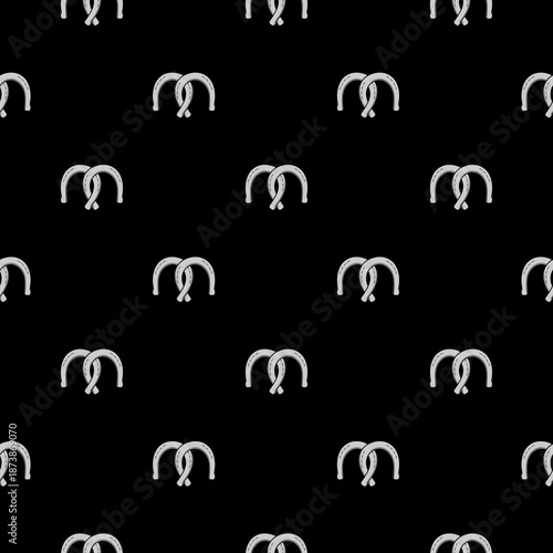 Horseshoes seamless pattern isolated  on black background