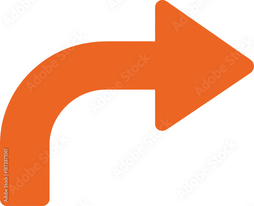 Flat design orange right arrow icon Vector