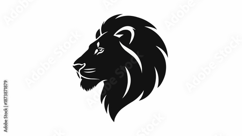 Majestic Lion Head Silhouette Profile.