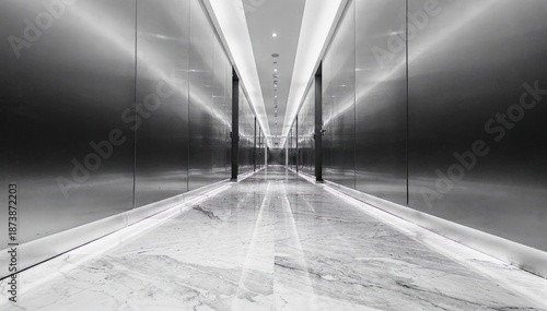 Modern Interior Design, Minimalist Hallway Luxury Hotel, Elegant Corridor Architecture - Contemporary Office Lobby Inspiration