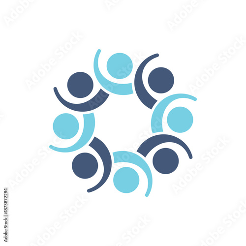 rotating successful people community logo design