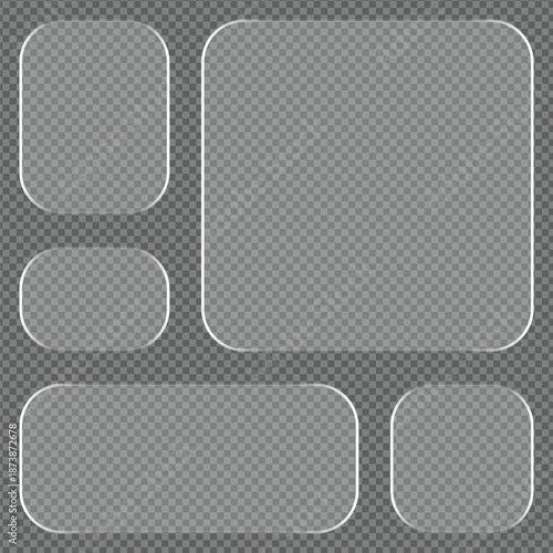 Set of transparent labels for design and branding templates