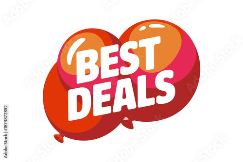 red discount label with Best deals label