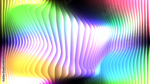 Central glowing light abstract illustration, vibrant purple and cyan, warped vertical geometry vector.